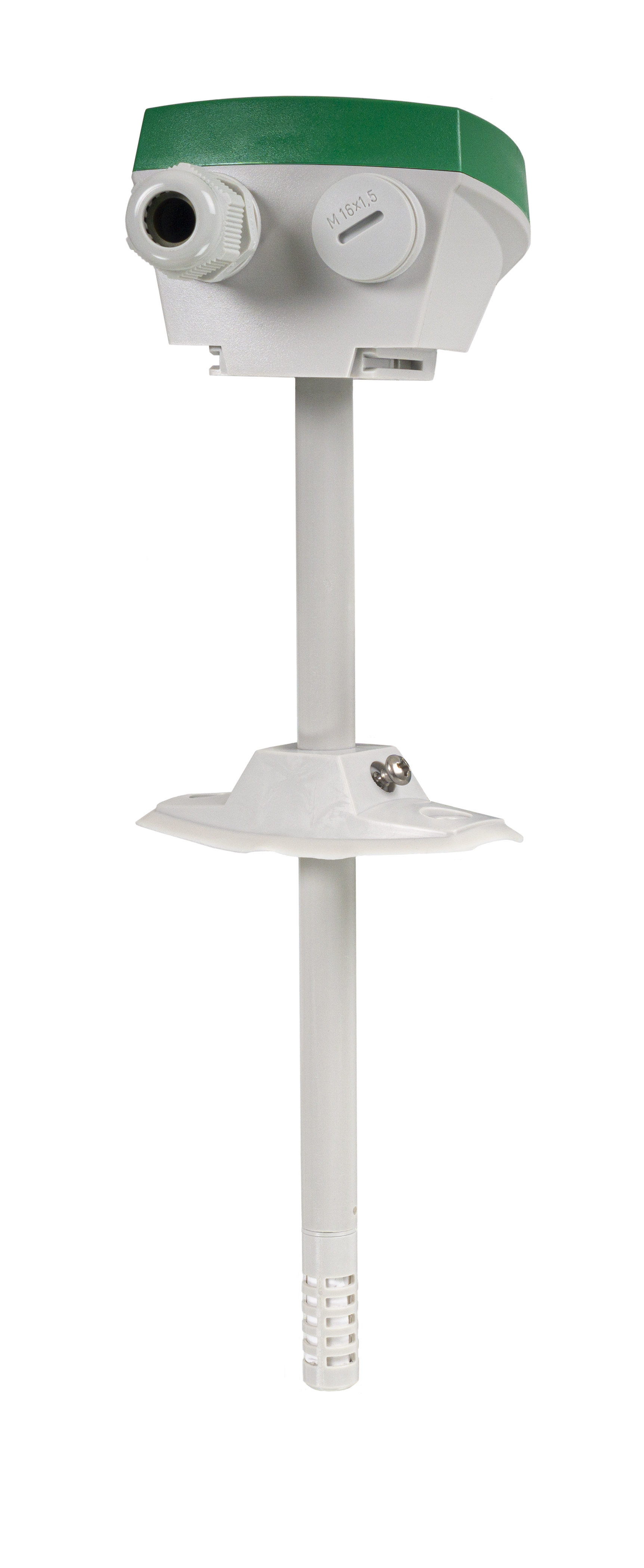 Temperature and humidity transmitter for duct mounting
