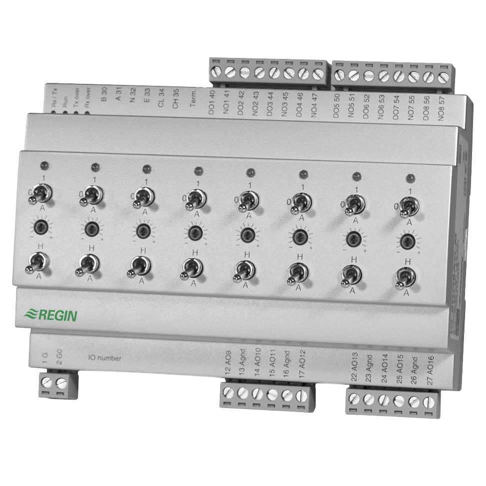 I/O module with 8 digital and 8 analogue outputs