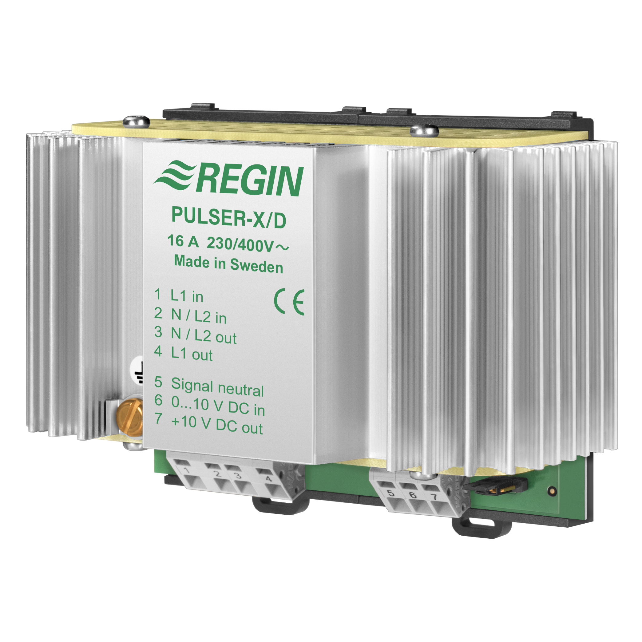 Electric heating controller for external signal 0-10 V, 230/400 V AC, DIN-rail mounting